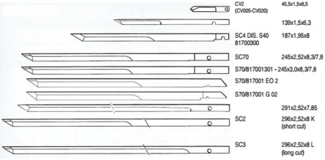 Hình mẫu dao máy cắt Investronica.