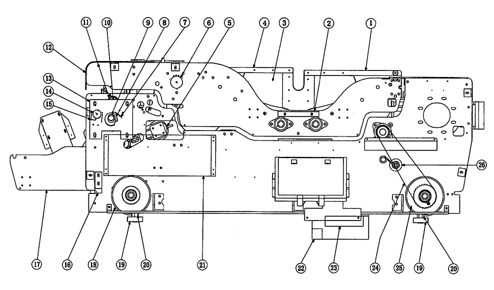 Bản vẽ vị trí lắp đặt bánh xe máy trải vải Kawakami